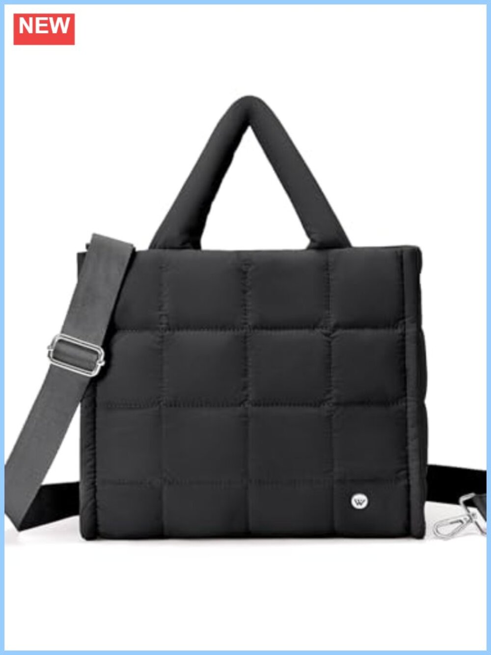 Quilted Puffer Tote Bag Lightweight Nylon Crossbody Handbag